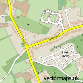 Street map sample of Lyne, Surrey