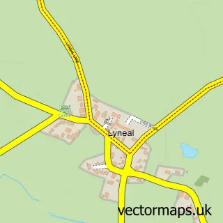 Street map sample of Lyneal, Shropshire