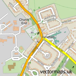 Street map sample of Lyneham, Wiltshire