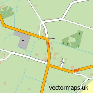 Street map sample of Lyness, Orkney