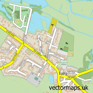 Street map sample of Lyng, Norfolk