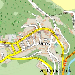 Street map sample of Lynton, Devon