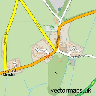 Street map sample of Lytchett Minster, Dorset