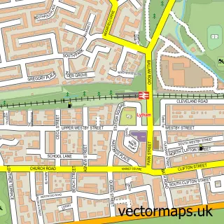 Street map sample of Lytham, Lancashire