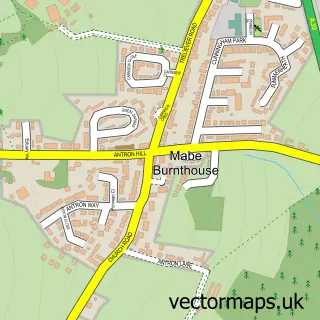 Street map sample of Mabe Burnthouse, Cornwall