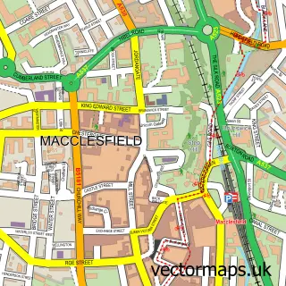 Street map sample of Macclesfield, Cheshire