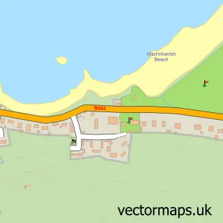 Street map sample of Machrihanish, Argyll and Bute