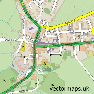 Street map sample of Machynlleth, Powys
