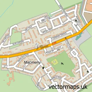 Street map sample of Macmerry, East Lothian