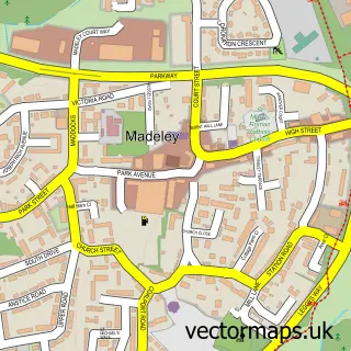 Street map sample of Madeley, Shropshire