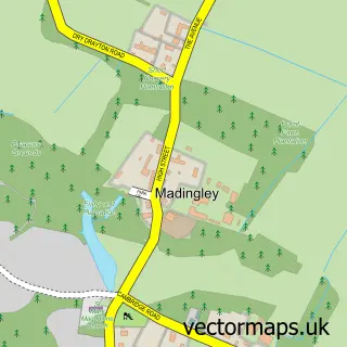 Street map sample of Madingley, Cambridgeshire