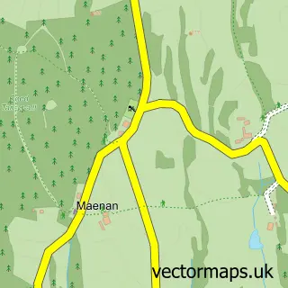 Street map sample of Maenan, Clwyd