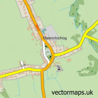 Street map sample of Maenclochog, Dyfed