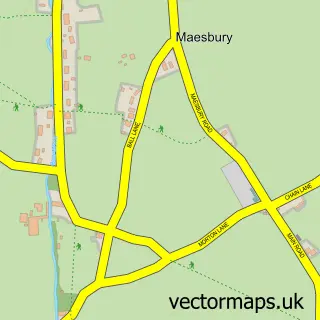 Street map sample of Maesbury, Shropshire