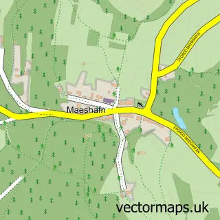 Street map sample of Maeshafn, Clwyd