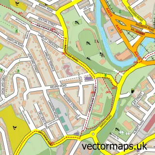 Street map sample of Maesycoed, Mid Glamorgan