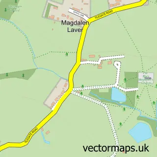 Street map sample of Magdalen Laver, Essex