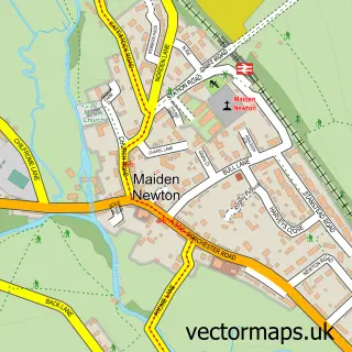 Street map sample of Maiden Newton, Dorset
