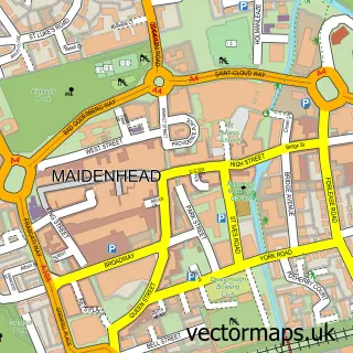 Street map sample of Maidenhead, Berkshire