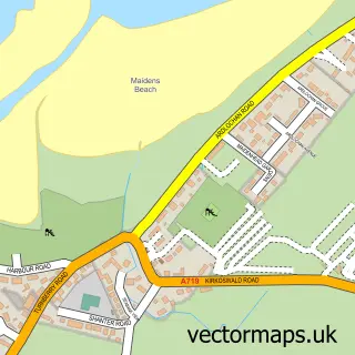 Street map sample of Maidens, Ayrshire and Arran