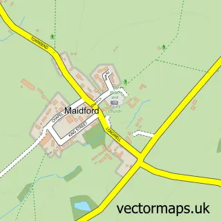Street map sample of Maidford, Northamptonshire