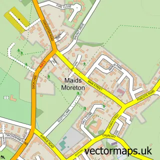Street map sample of Maids Moreton, Buckinghamshire