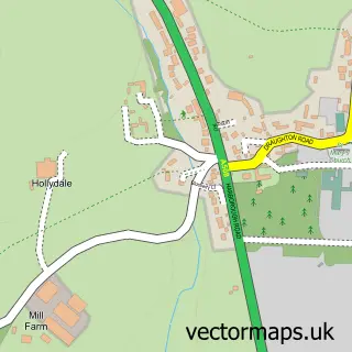 Street map sample of Maidwell, Northamptonshire