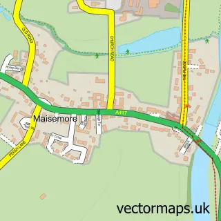 Street map sample of Maisemore, Gloucestershire
