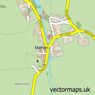 Street map sample of Malham, North Yorkshire