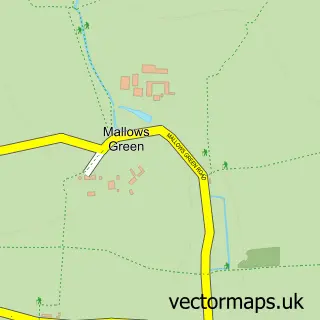 Street map sample of Mallows Green, Essex