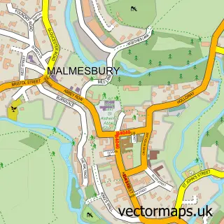 Street map sample of Malmesbury, Wiltshire
