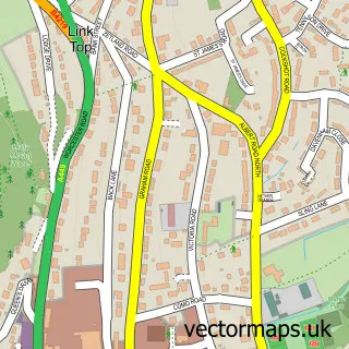 Street map sample of Malvern, Worcestershire
