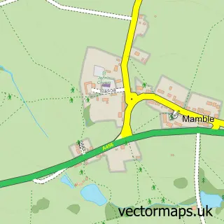 Street map sample of Mamble, Worcestershire
