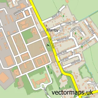 Street map sample of Manby, Lincolnshire