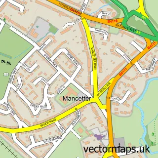 Street map sample of Mancetter, Warwickshire