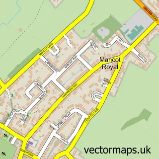 Street map sample of Mancot, Clwyd