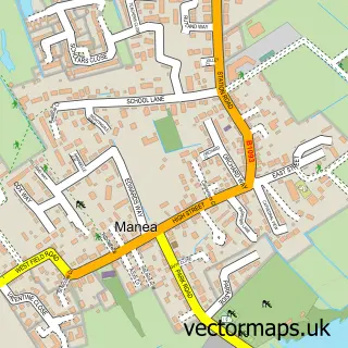 Street map sample of Manea, Cambridgeshire