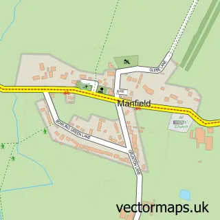 Street map sample of Manfield, North Yorkshire