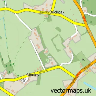 Street map sample of Manley, Cheshire