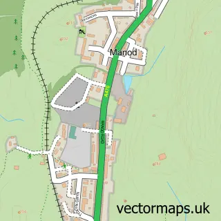 Street map sample of Manod, Gwynedd