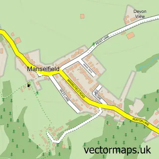 Street map sample of Manselfield, West Glamorgan