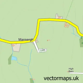Street map sample of Mansergh, Cumbria
