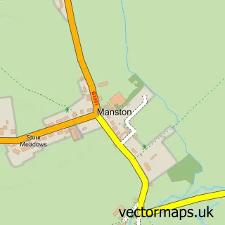 Street map sample of Manston, Dorset