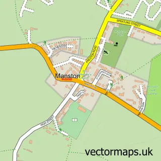 Street map sample of Manston, Kent