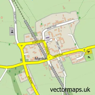 Street map sample of Manton, Rutland