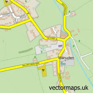 Street map sample of Manuden, Essex