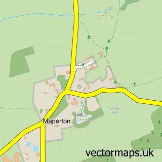 Street map sample of Maperton, Somerset
