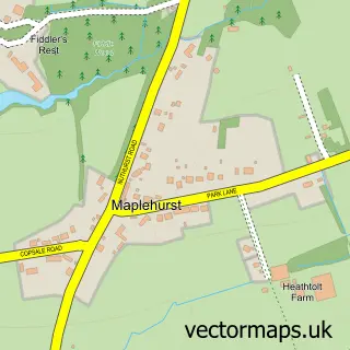Street map sample of Maplehurst, West Sussex