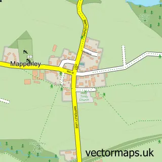 Street map sample of Mapperley, Derbyshire