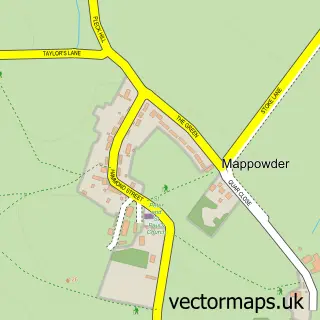 Street map sample of Mappowder, Dorset